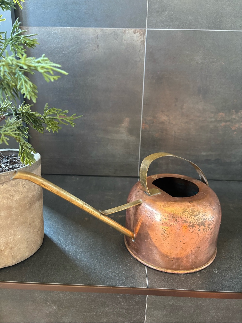 Vintage Copper & Brass Watering Can, Curated Home, Indoor Plants/Succulents - Picture 14 of 15